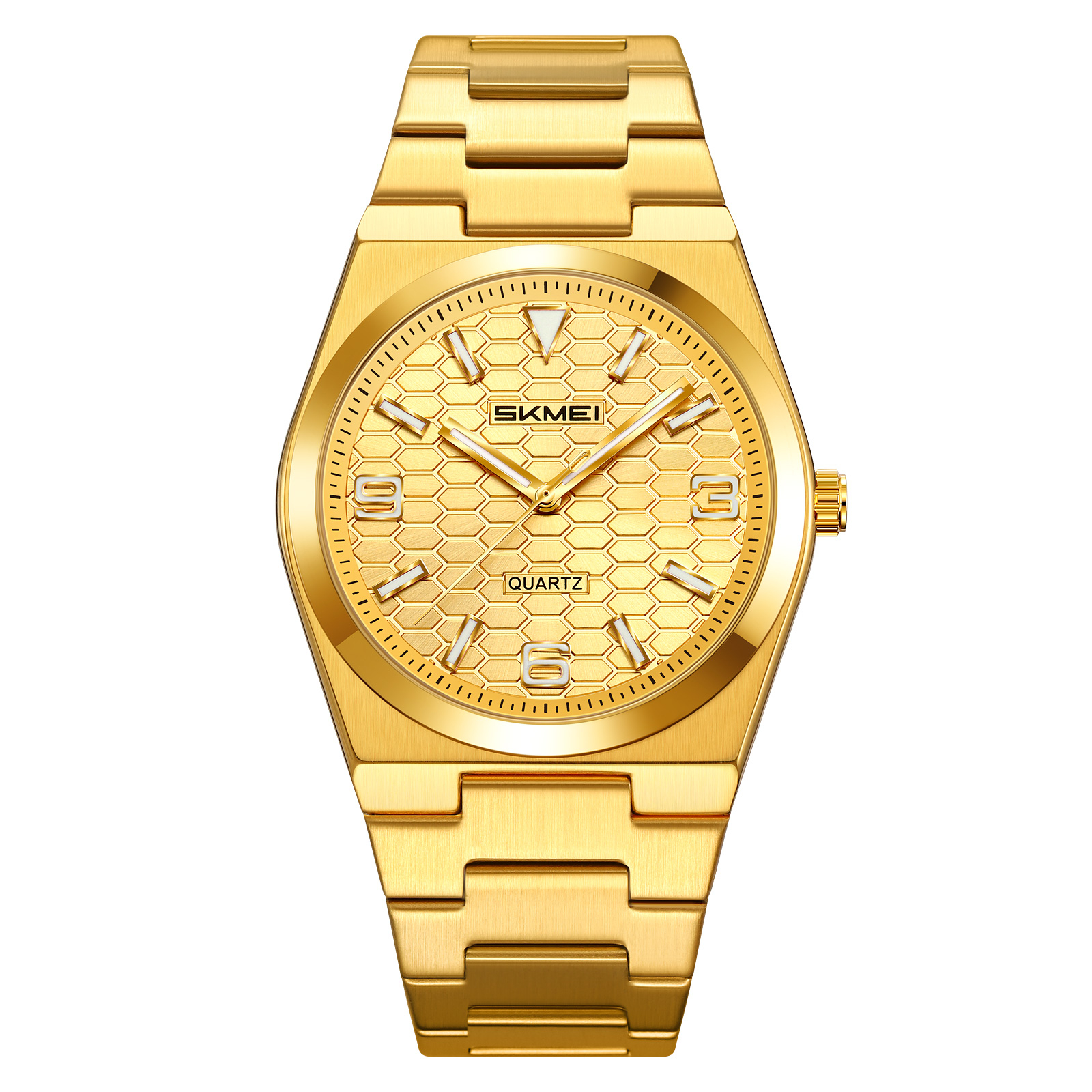 2761 SKMEI Men Honeycomb Dial Stainless Steel Wrist Watch
