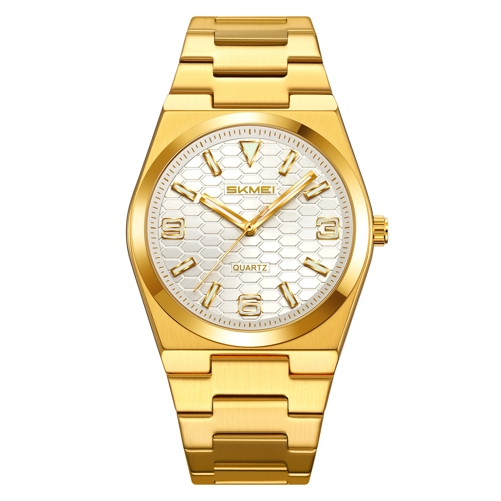 2761 SKMEI Men Honeycomb Dial Stainless Steel Wrist Watch