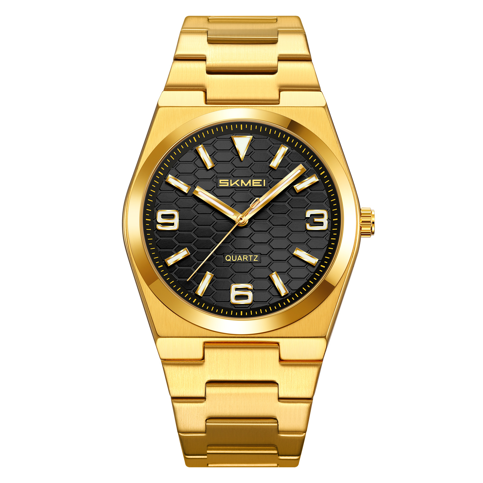 2761 SKMEI Men Honeycomb Dial Stainless Steel Wrist Watch