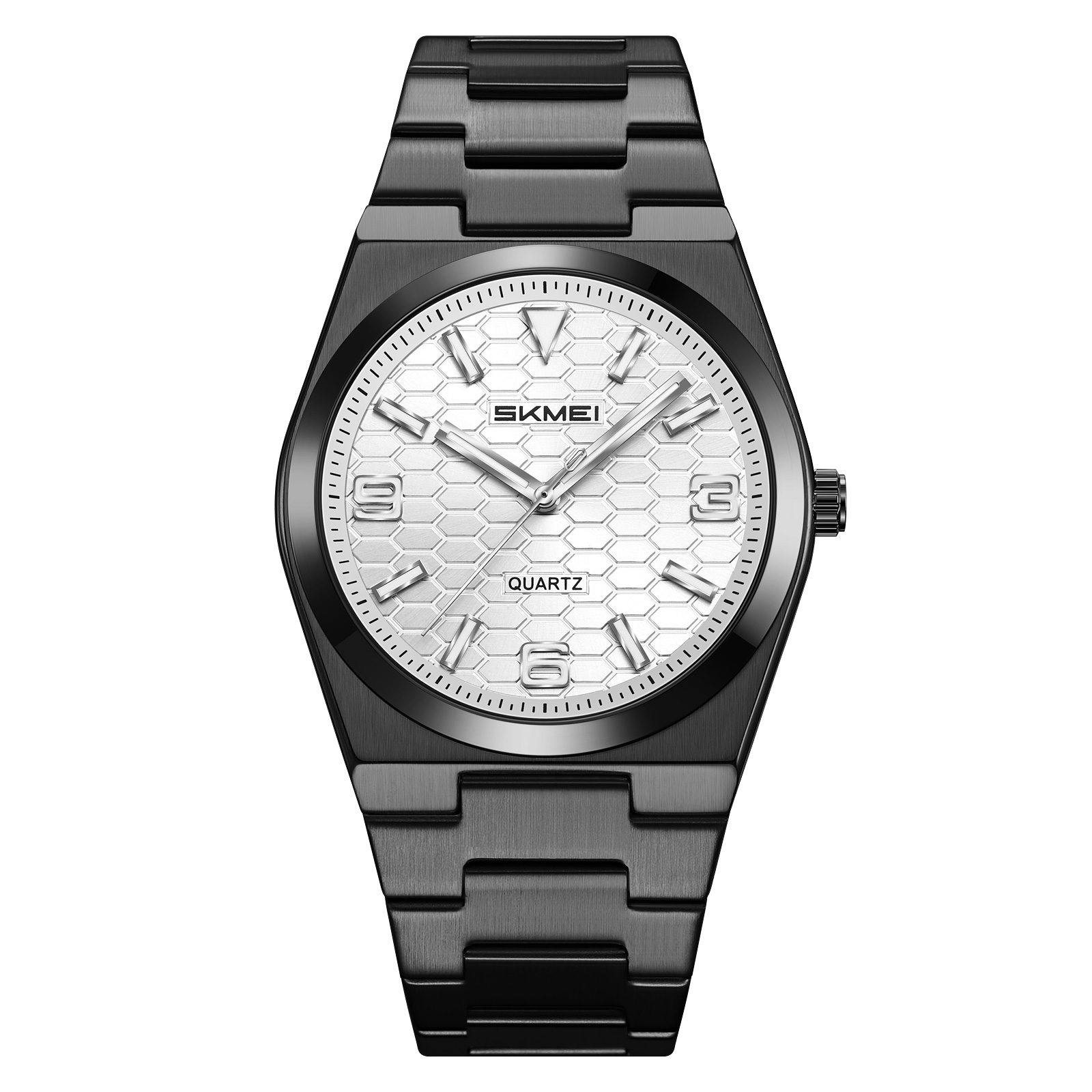 2761 SKMEI Men Honeycomb Dial Stainless Steel Wrist Watch