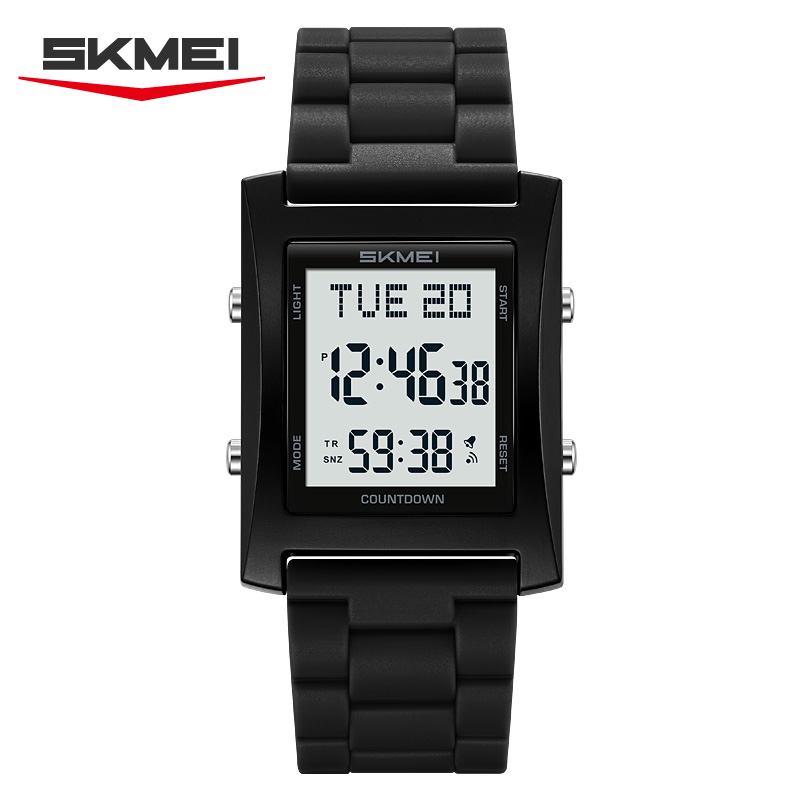 2787 SKMEI Retro Square Digital Watch Khaki Sport Wristwatch