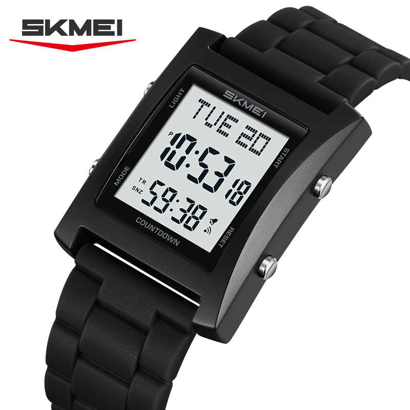 2787 SKMEI Retro Square Digital Watch Khaki Sport Wristwatch