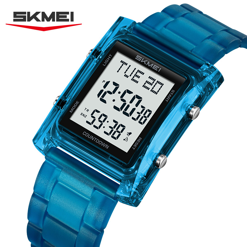 2787 SKMEI Retro Square Digital Watch Khaki Sport Wristwatch