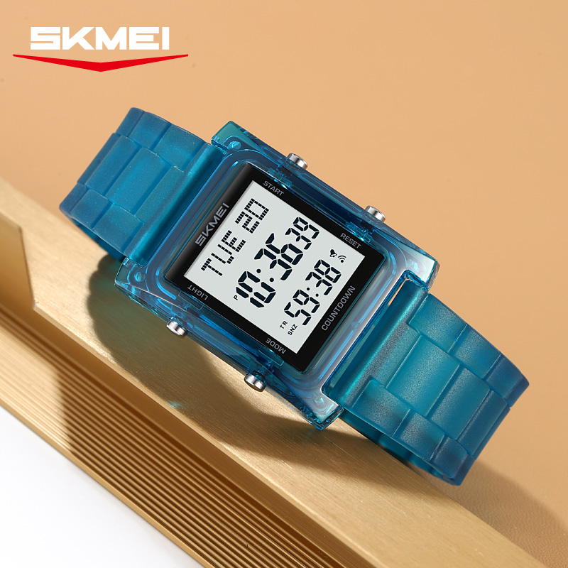 2787 SKMEI Retro Square Digital Watch Khaki Sport Wristwatch
