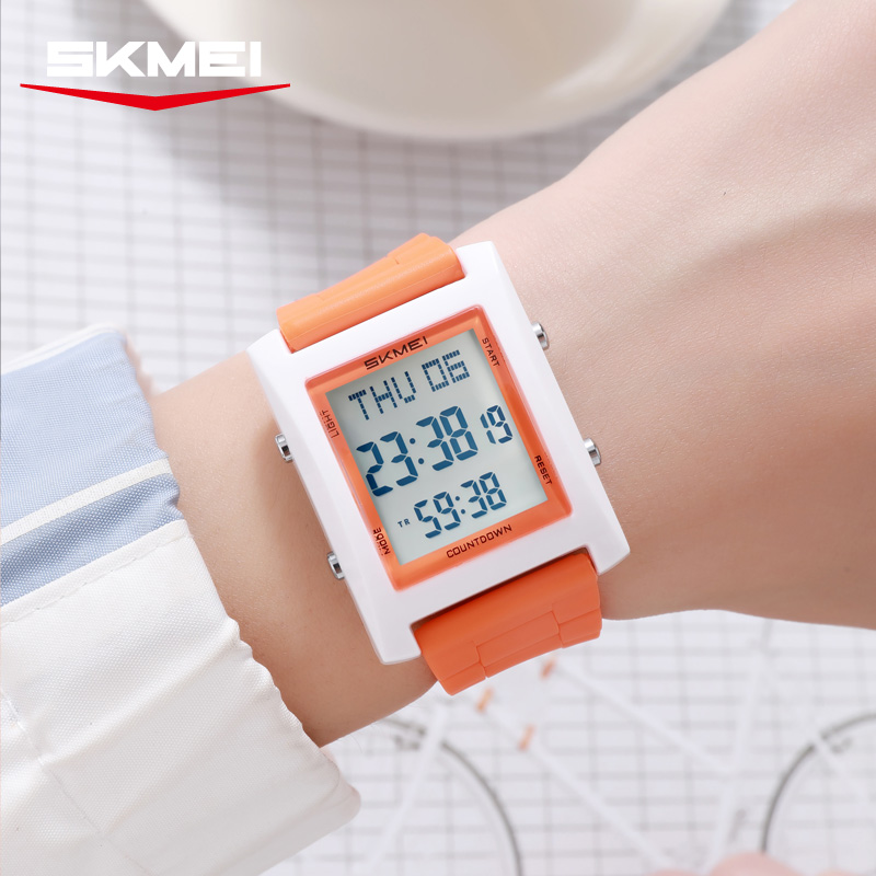 2787 SKMEI Retro Square Digital Watch Khaki Sport Wristwatch