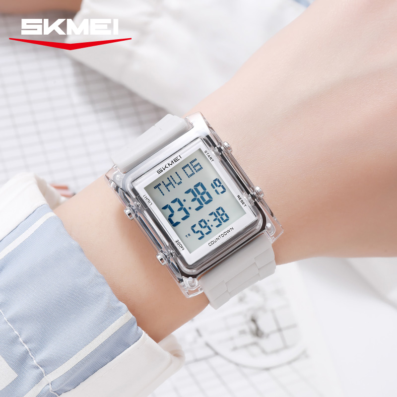 2787 SKMEI Retro Square Digital Watch Khaki Sport Wristwatch
