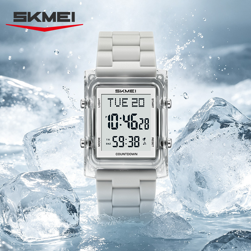 2787 SKMEI Retro Square Digital Watch Khaki Sport Wristwatch