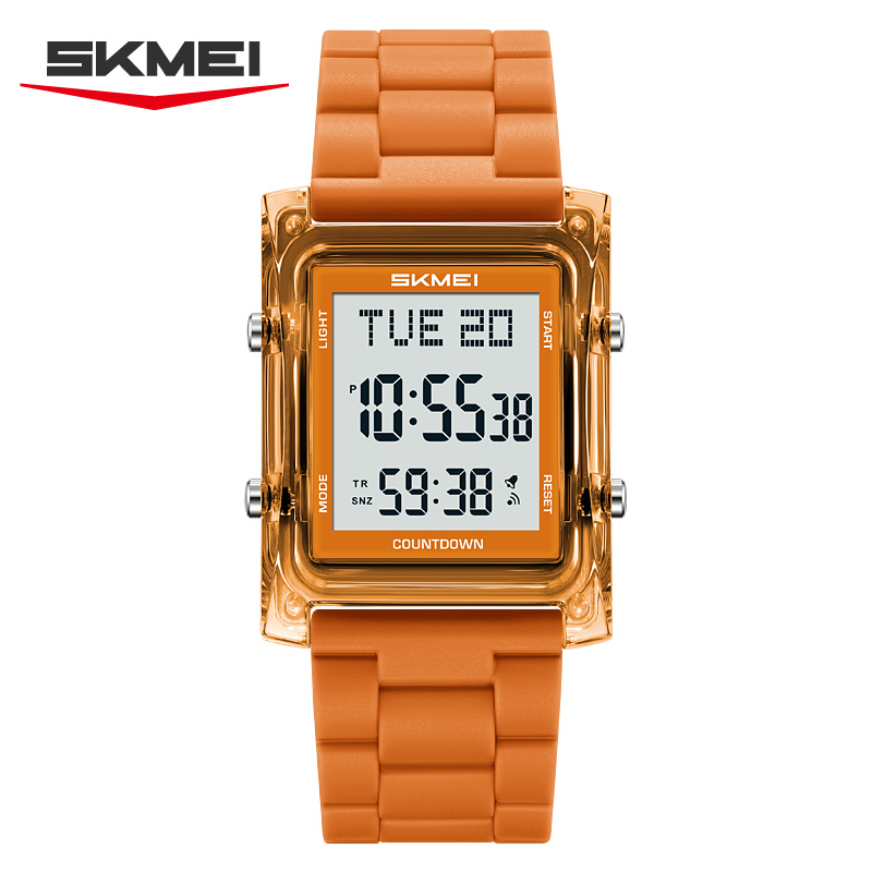 2787 SKMEI Retro Square Digital Watch Khaki Sport Wristwatch