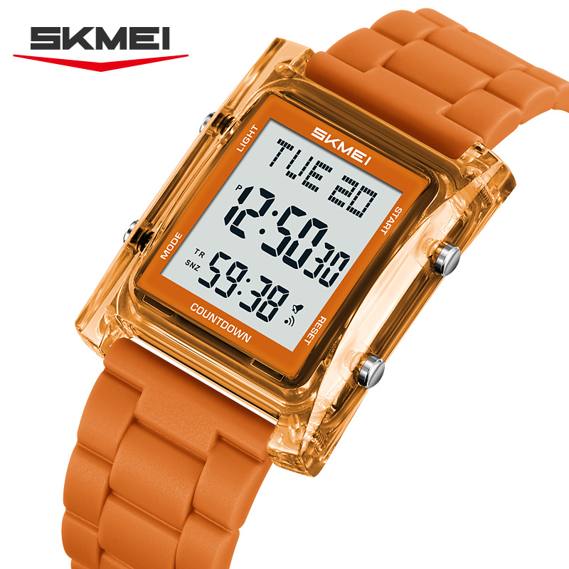 2787 SKMEI Retro Square Digital Watch Khaki Sport Wristwatch