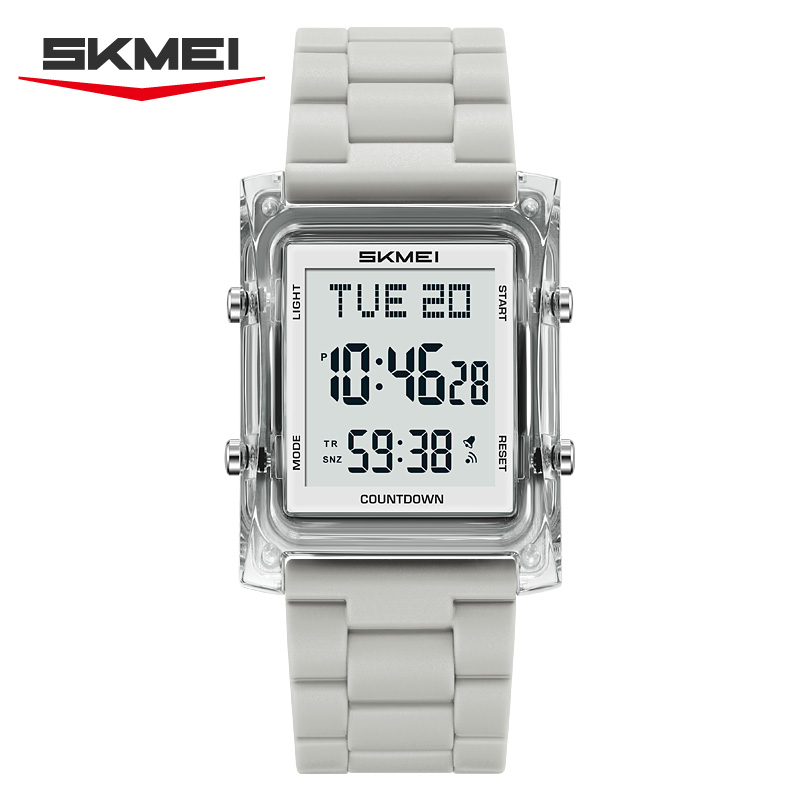 2787 SKMEI Retro Square Digital Watch Khaki Sport Wristwatch