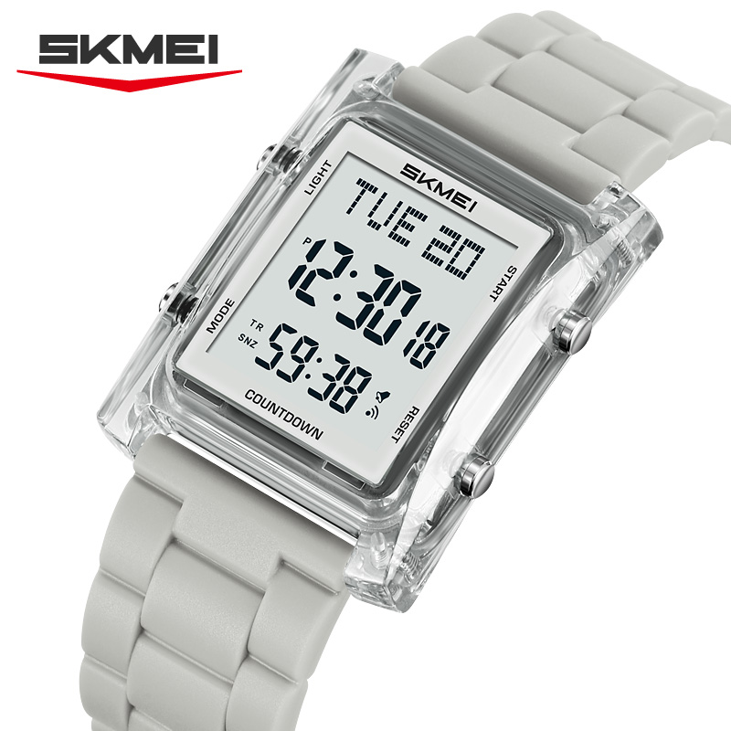 2787 SKMEI Retro Square Digital Watch Khaki Sport Wristwatch