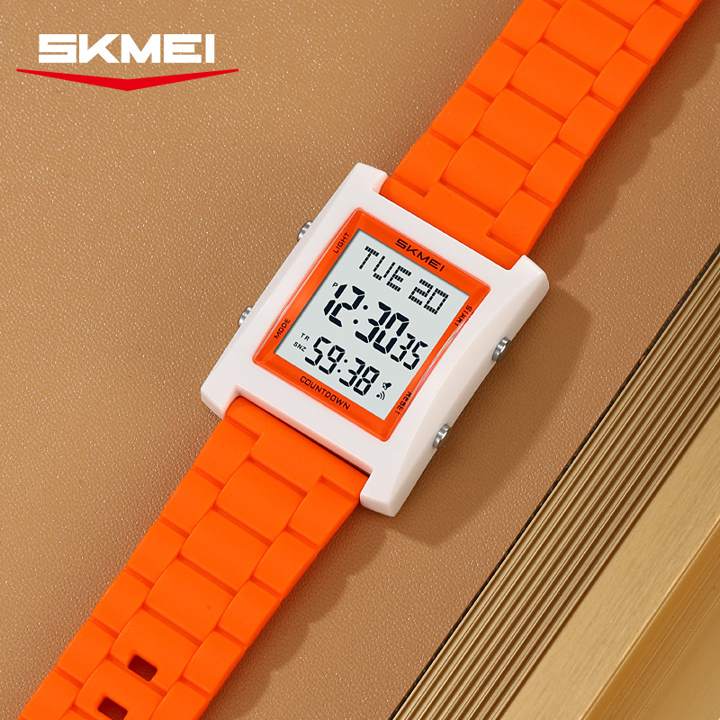 2787 SKMEI Retro Square Digital Watch Khaki Sport Wristwatch