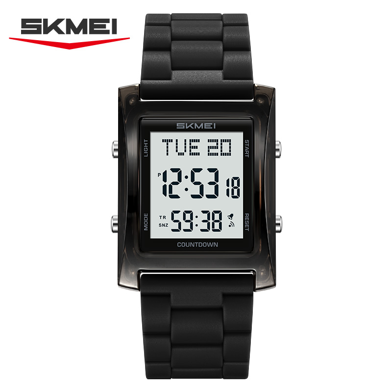 2787 SKMEI Retro Square Digital Watch Khaki Sport Wristwatch