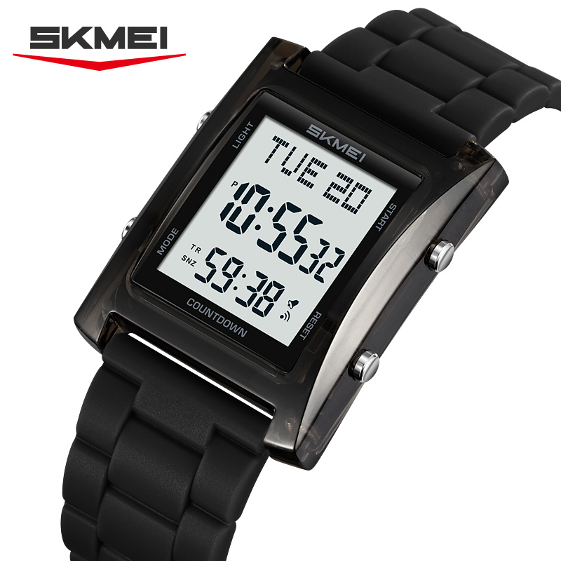 2787 SKMEI Retro Square Digital Watch Khaki Sport Wristwatch