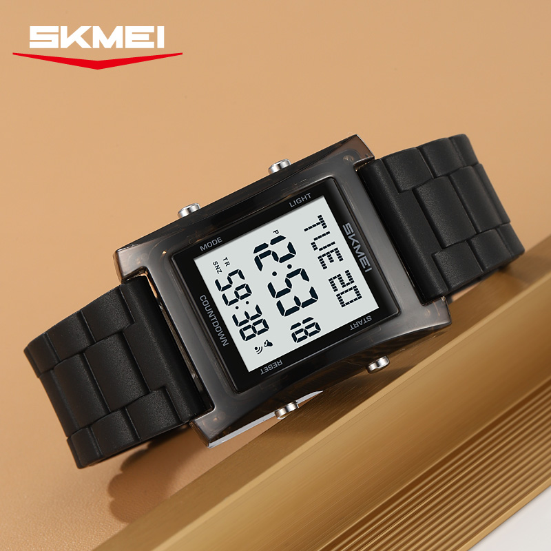 2787 SKMEI Retro Square Digital Watch Khaki Sport Wristwatch
