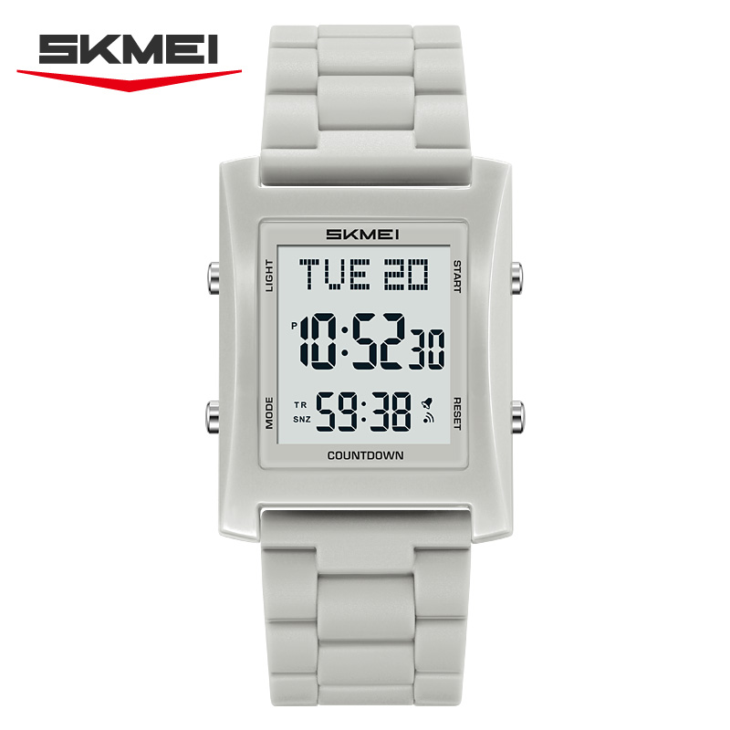 2787 SKMEI Retro Square Digital Watch Khaki Sport Wristwatch