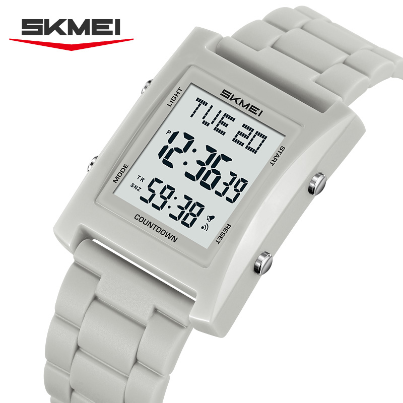 2787 SKMEI Retro Square Digital Watch Khaki Sport Wristwatch