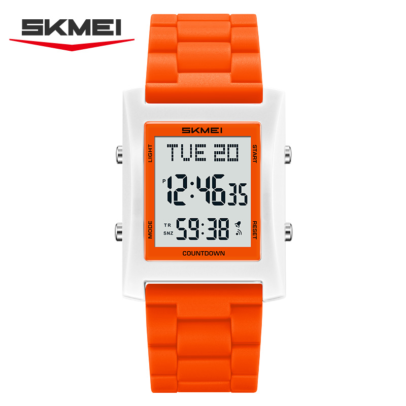 2787 SKMEI Retro Square Digital Watch Khaki Sport Wristwatch