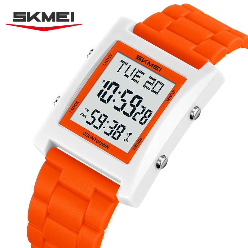 2787 SKMEI Retro Square Digital Watch Khaki Sport Wristwatch