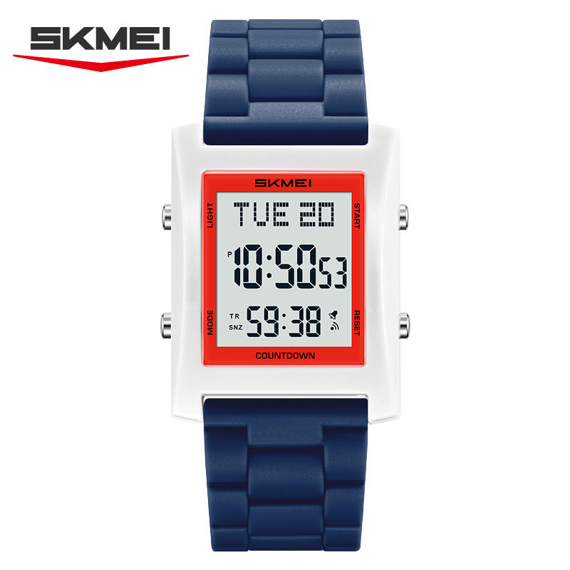 2787 SKMEI Retro Square Digital Watch Khaki Sport Wristwatch