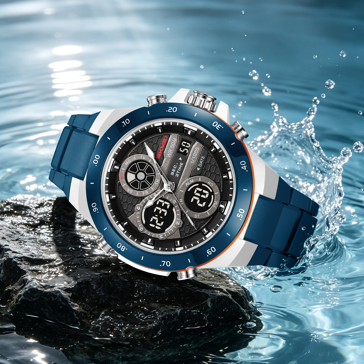 SKMEI 2808 Dual Display Sport Watch 50M Waterproof