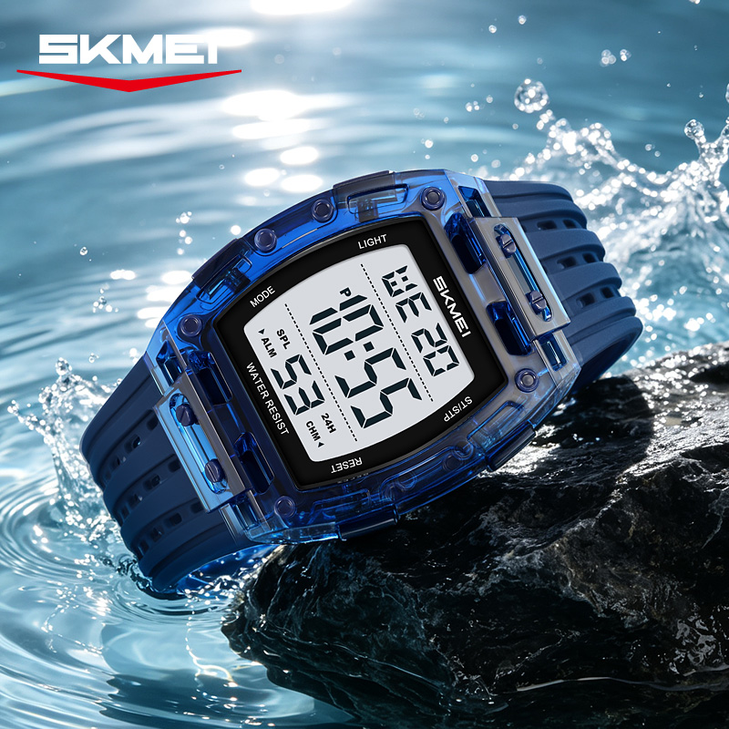 2816 SKMEI Men Transparent Digital Watch Sport Waterproof Wristwatch