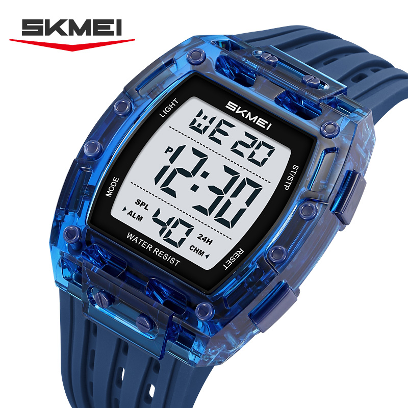 2816 SKMEI Men Transparent Digital Watch Sport Waterproof Wristwatch