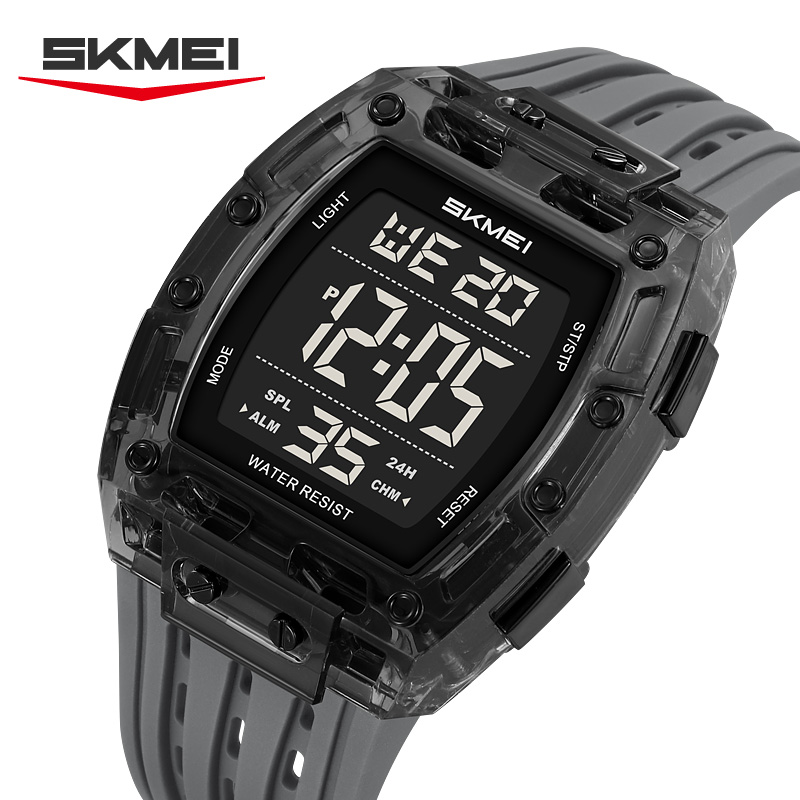 2816 SKMEI Men Transparent Digital Watch Sport Waterproof Wristwatch