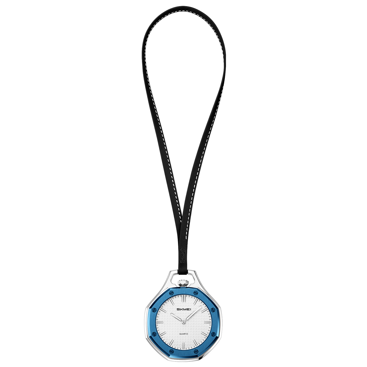 SKMEI 2865 Octagonal Analog Pocket Watch Necklace with Leather Lanyard