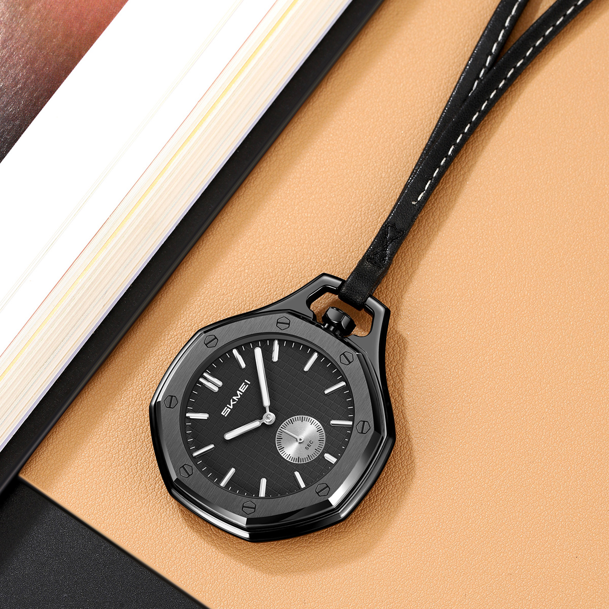 SKMei 2866 Wholesale SKMEI Octagonal Gold Dial Quartz Pocket Watch