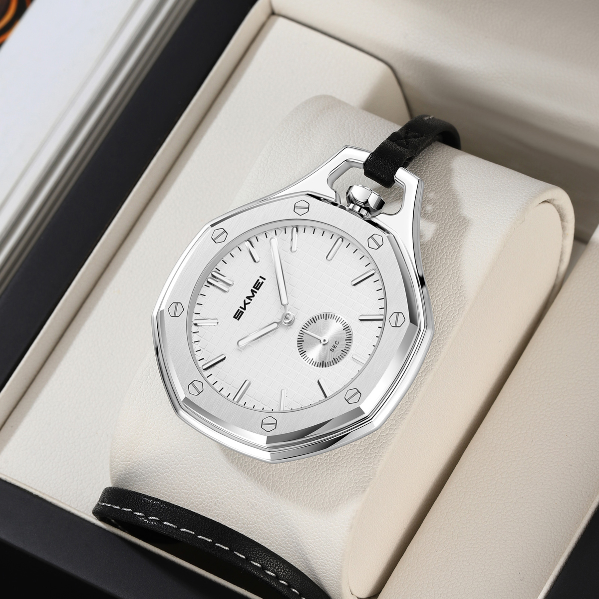 SKMei 2866 Wholesale SKMEI Octagonal Gold Dial Quartz Pocket Watch