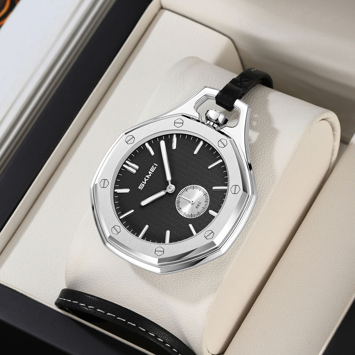 SKMei 2866 Wholesale SKMEI Octagonal Gold Dial Quartz Pocket Watch