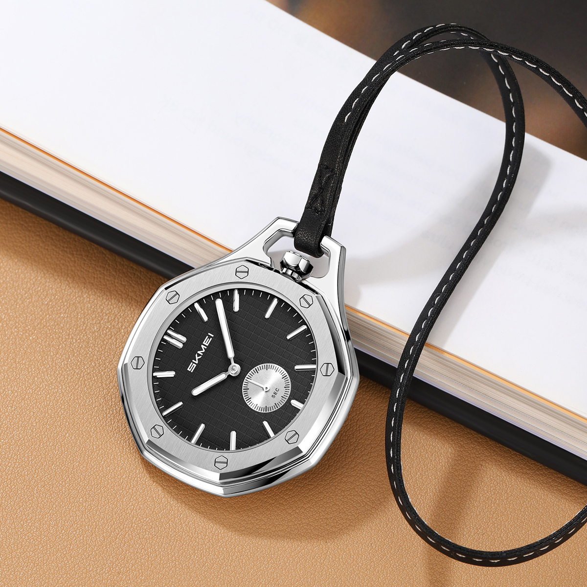 SKMei 2866 Wholesale SKMEI Octagonal Gold Dial Quartz Pocket Watch
