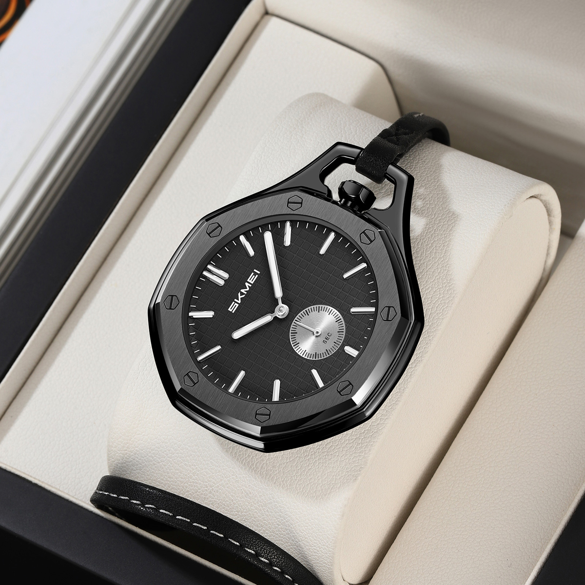 SKMei 2866 Wholesale SKMEI Octagonal Gold Dial Quartz Pocket Watch