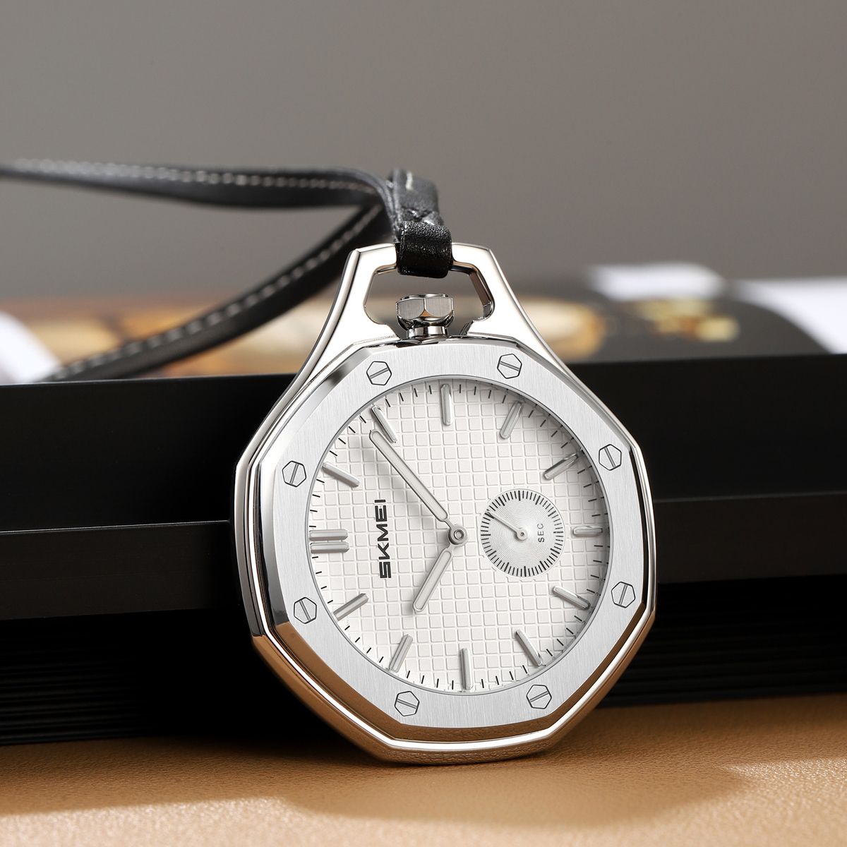 SKMei 2866 Wholesale SKMEI Octagonal Gold Dial Quartz Pocket Watch