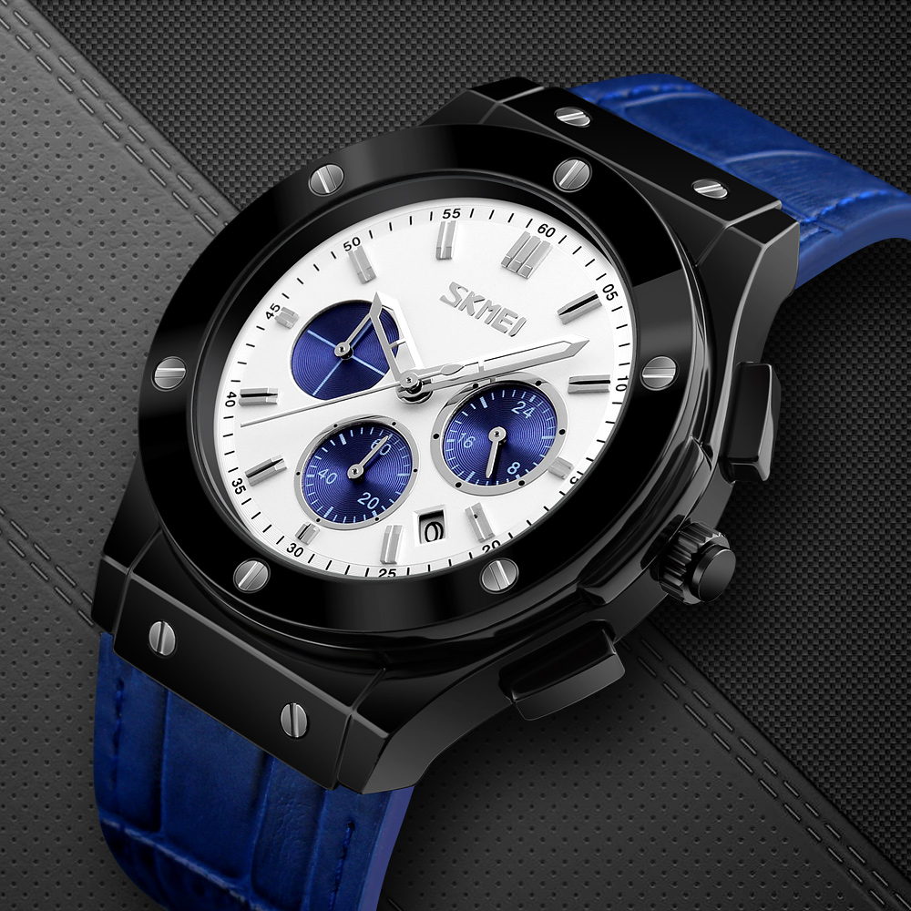 SKMEI 9157 LEATHER QUARTZ WATCH WHOLESALER