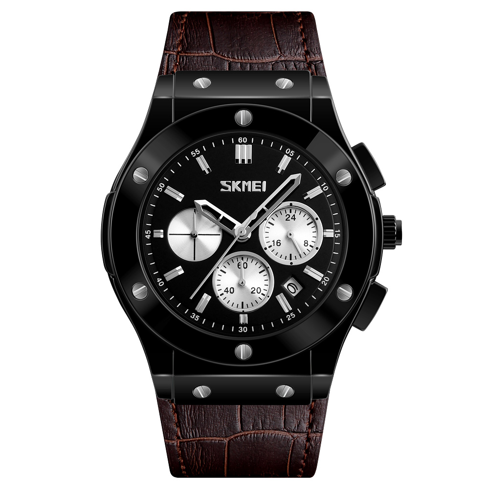 SKMEI 9157 LEATHER QUARTZ WATCH WHOLESALER