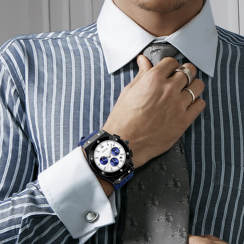 SKMEI 9157 LEATHER QUARTZ WATCH WHOLESALER