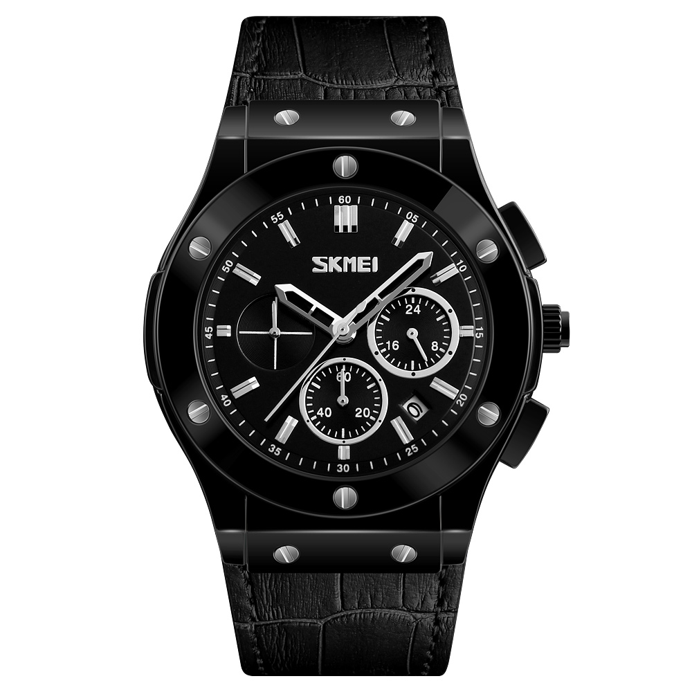 SKMEI 9157 LEATHER QUARTZ WATCH WHOLESALER