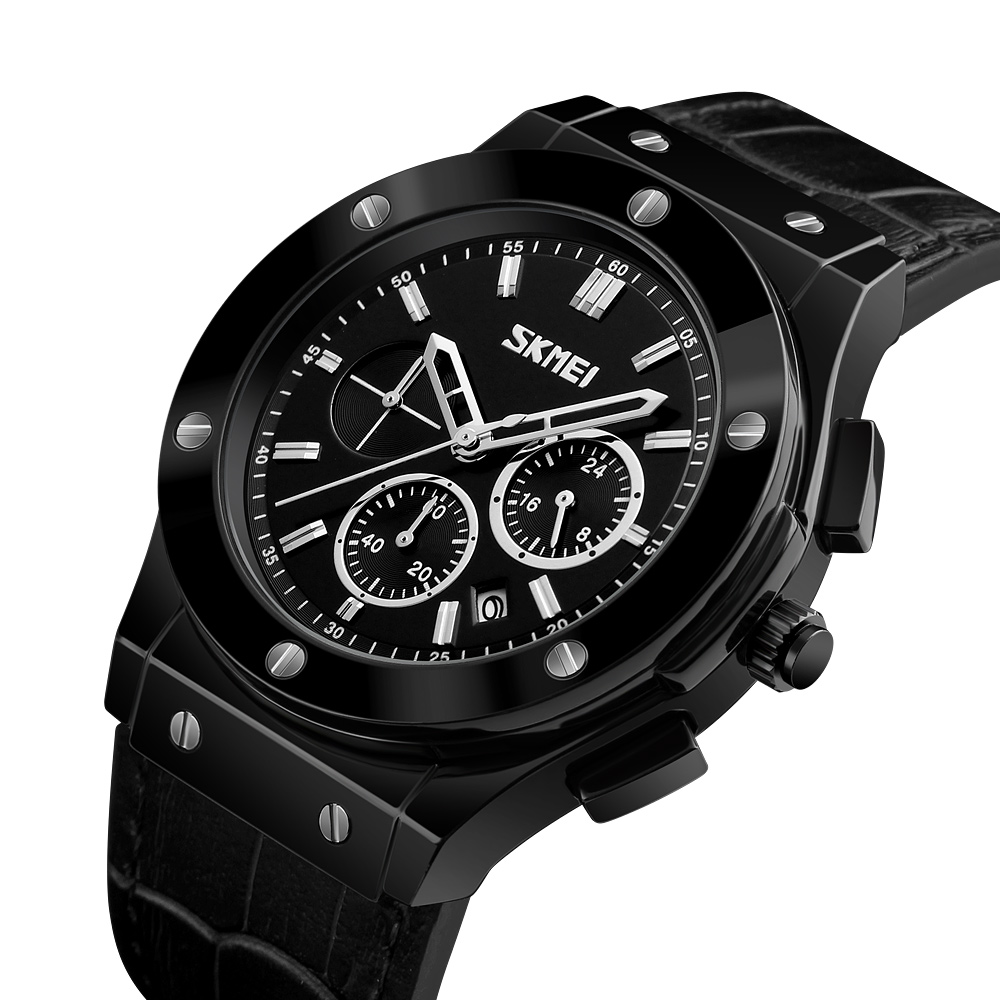 SKMEI 9157 LEATHER QUARTZ WATCH WHOLESALER
