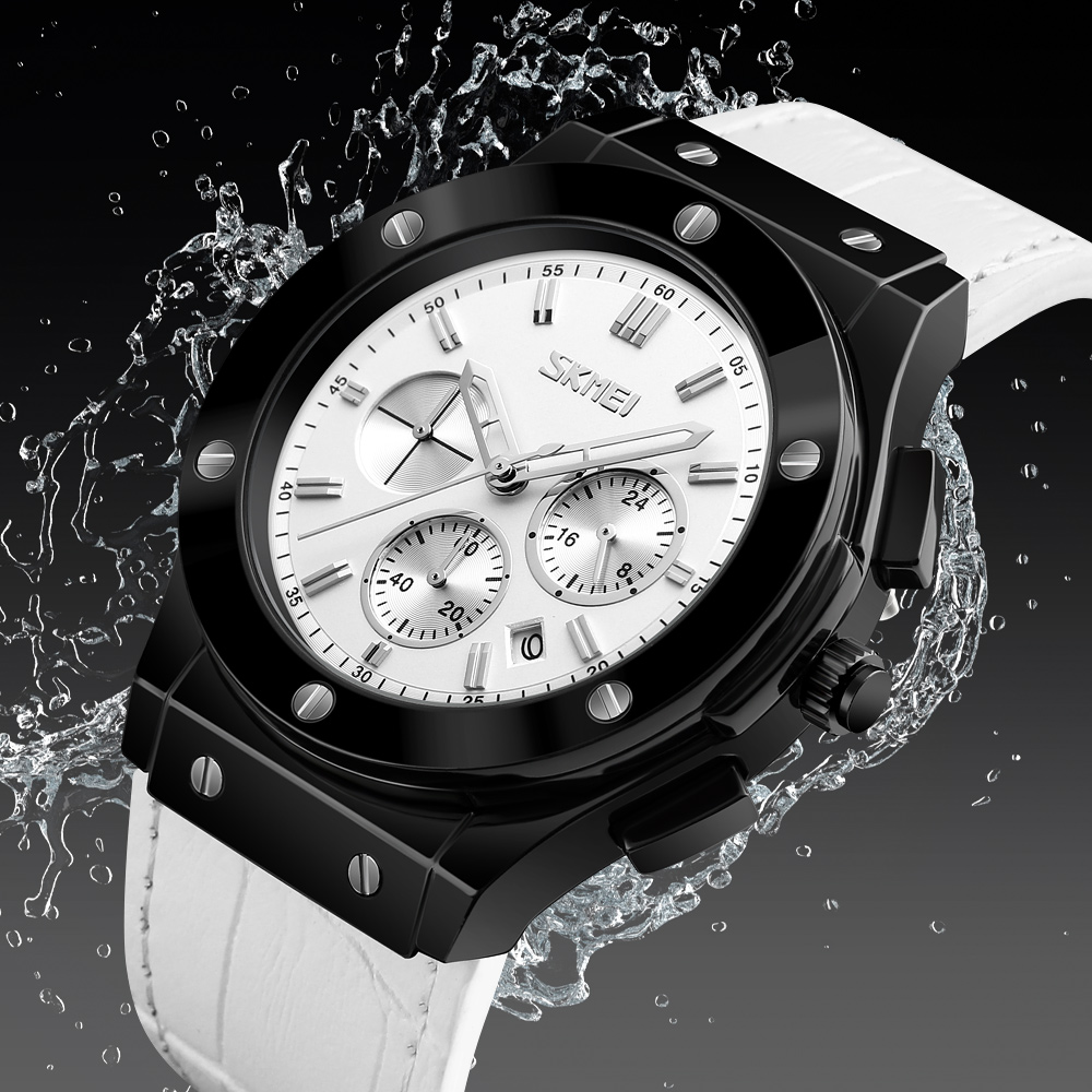 SKMEI 9157 LEATHER QUARTZ WATCH WHOLESALER