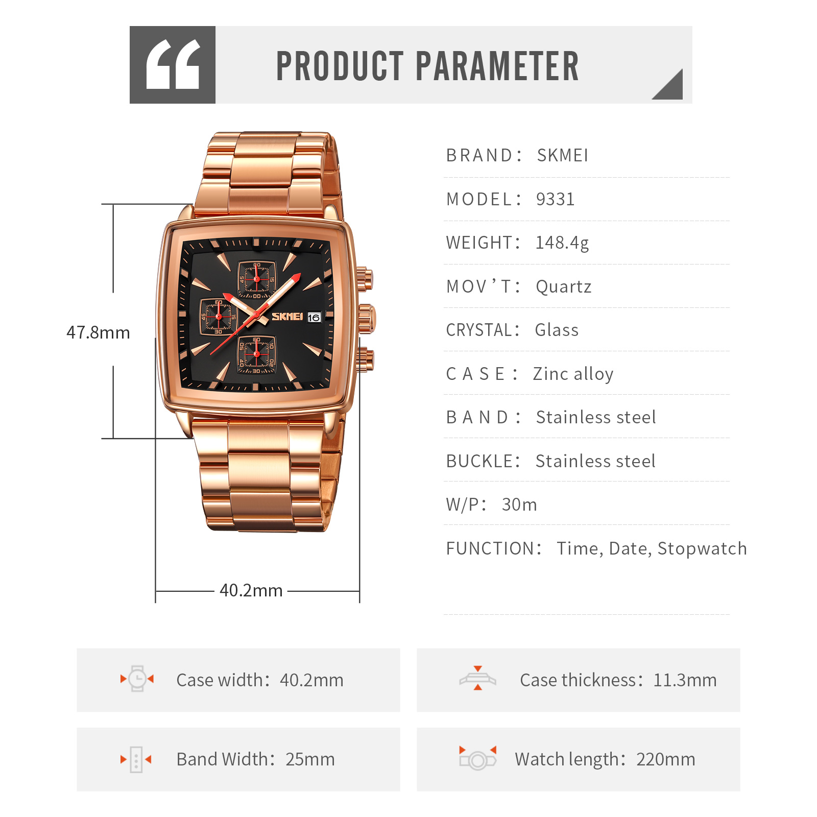 SKMEI 9331 men watch quartz