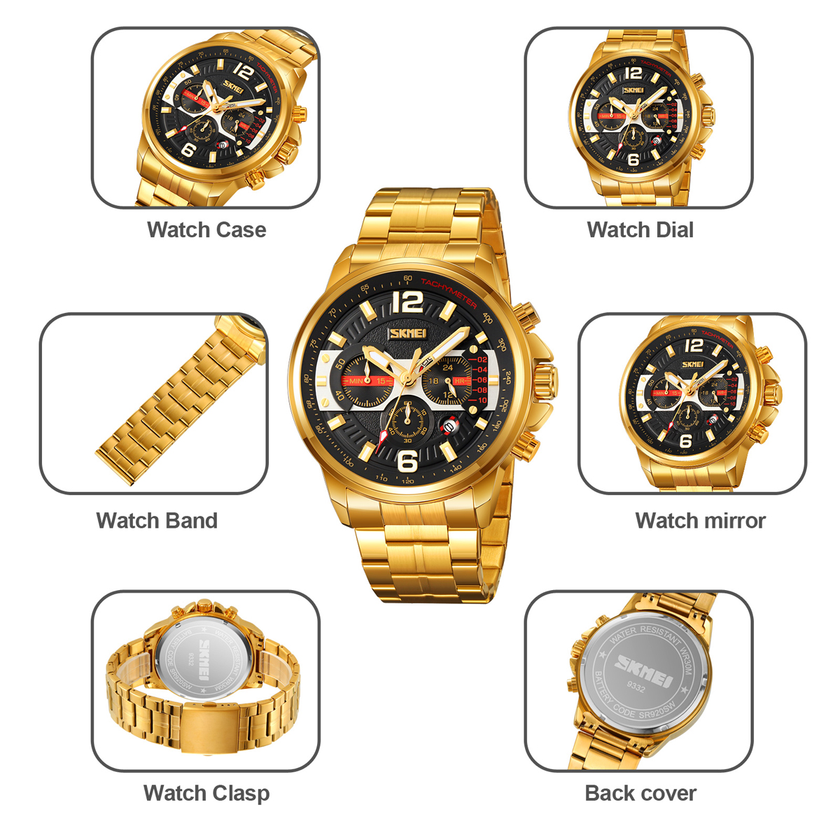 Skmei 9332 High Quality Custom Logo Men Quartz Watch