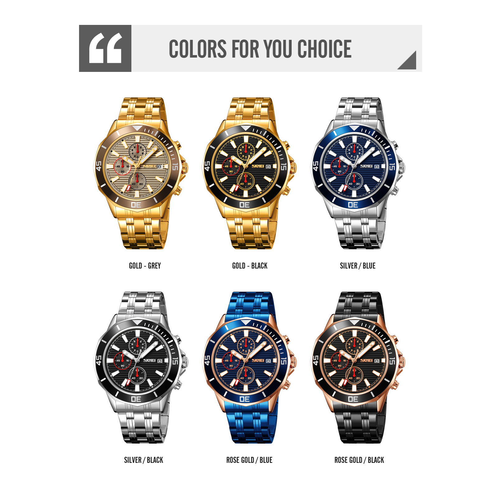 SKMEI 9335 stainless steel band watch