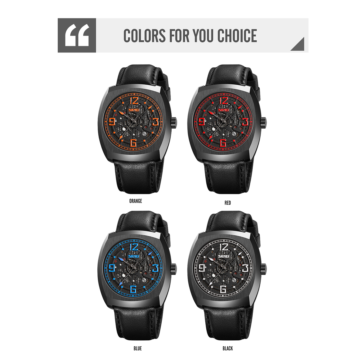 SKMEI 9336 NEW LEATHER QUARTZ WATCH