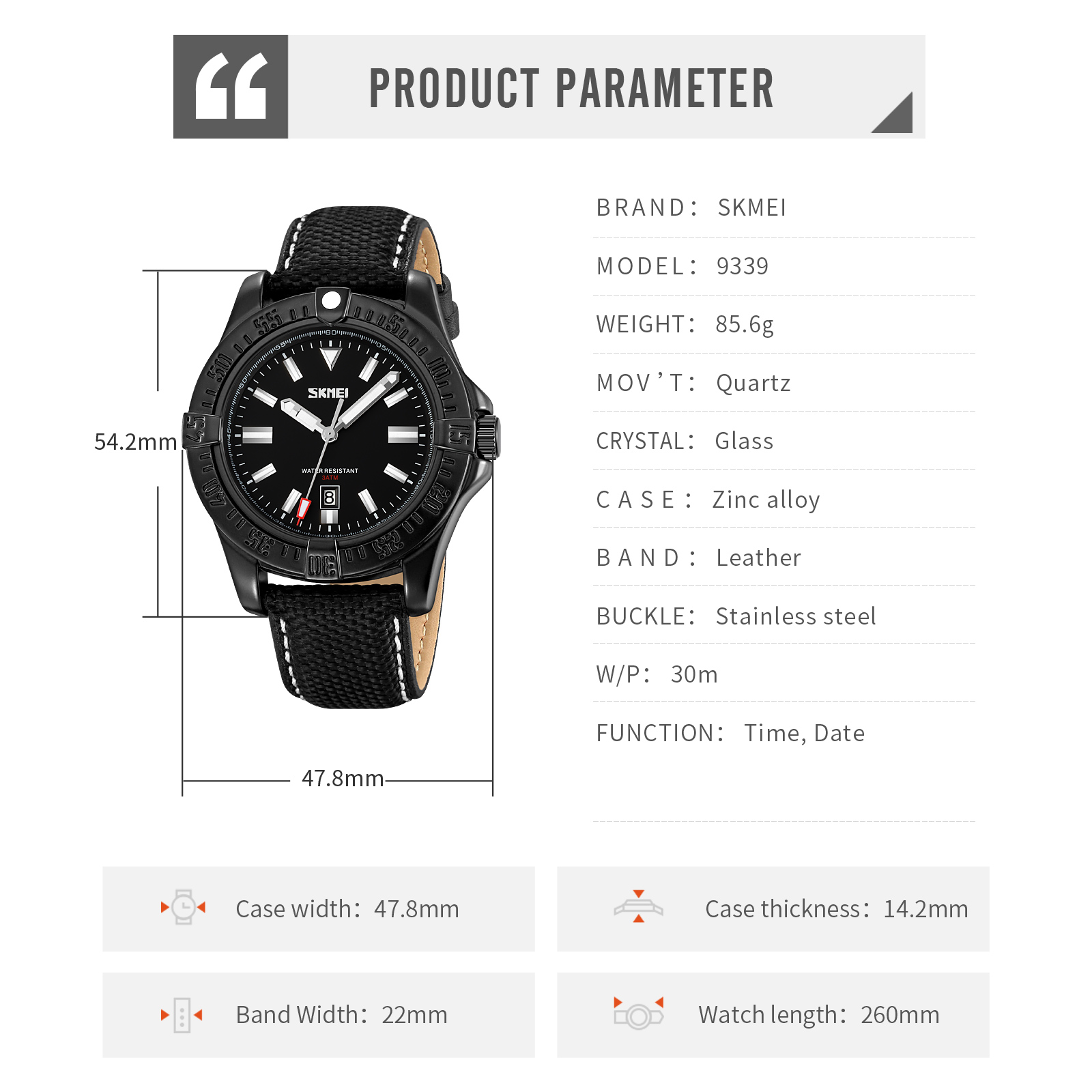 SKMEI 9339 Men Watches