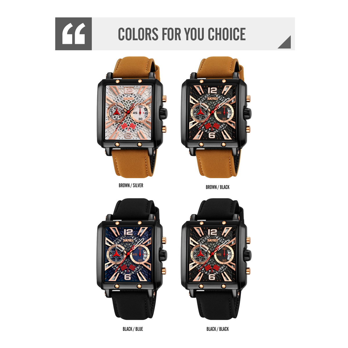 SKMEI 9340 OEM Men's Waterproof Square Quartz Watch