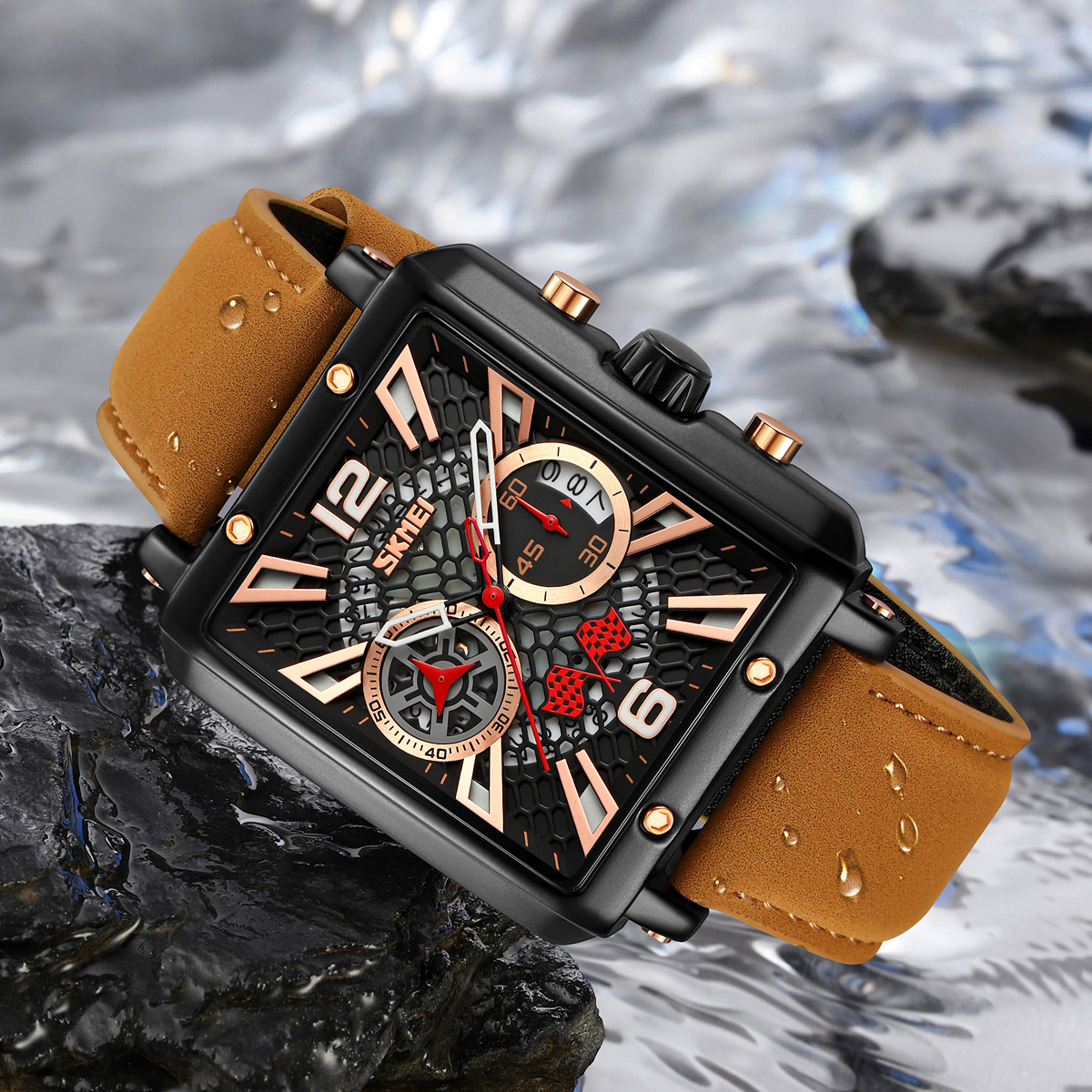 SKMEI 9340 OEM Men's Waterproof Square Quartz Watch