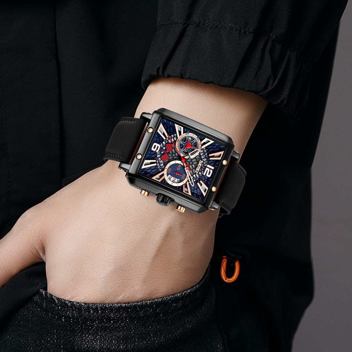 SKMEI 9340 OEM Men's Waterproof Square Quartz Watch