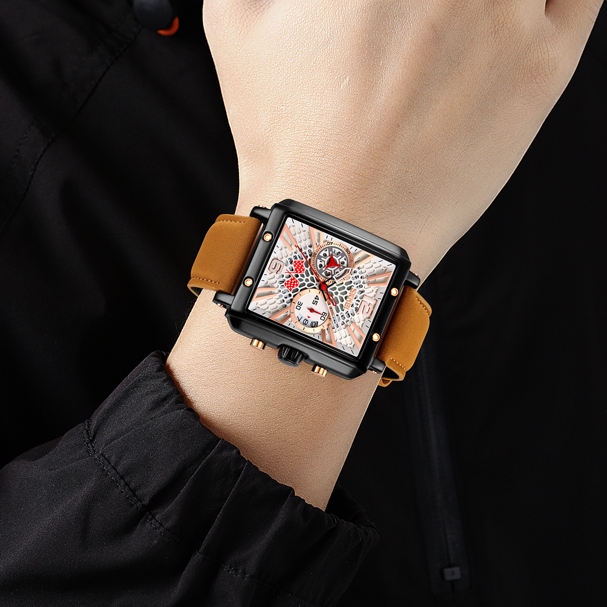 SKMEI 9340 OEM Men's Waterproof Square Quartz Watch